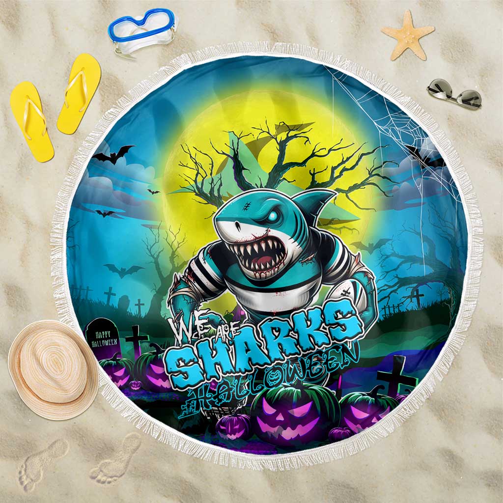 We Are Sharks Halloween Beach Blanket Pumpkin Scary Spooky Season - Aussie Hoodie