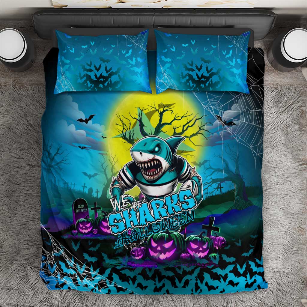 We Are Sharks Halloween Bedding Set Pumpkin Scary Spooky Season - Aussie Hoodie