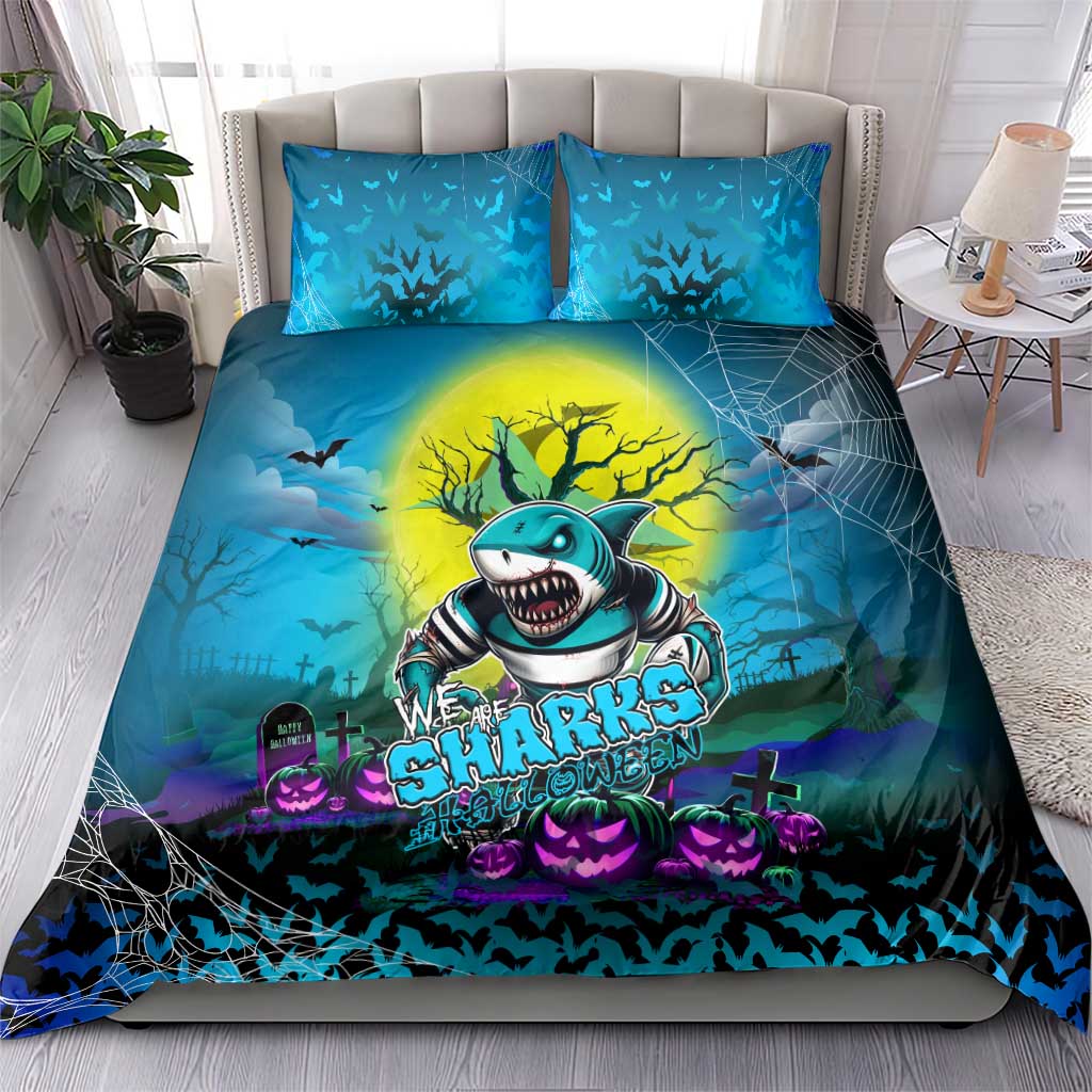 We Are Sharks Halloween Bedding Set Pumpkin Scary Spooky Season - Aussie Hoodie