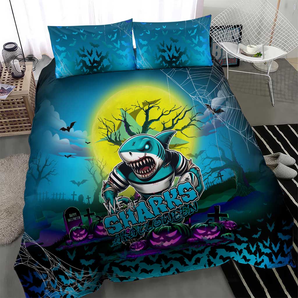 We Are Sharks Halloween Bedding Set Pumpkin Scary Spooky Season - Aussie Hoodie