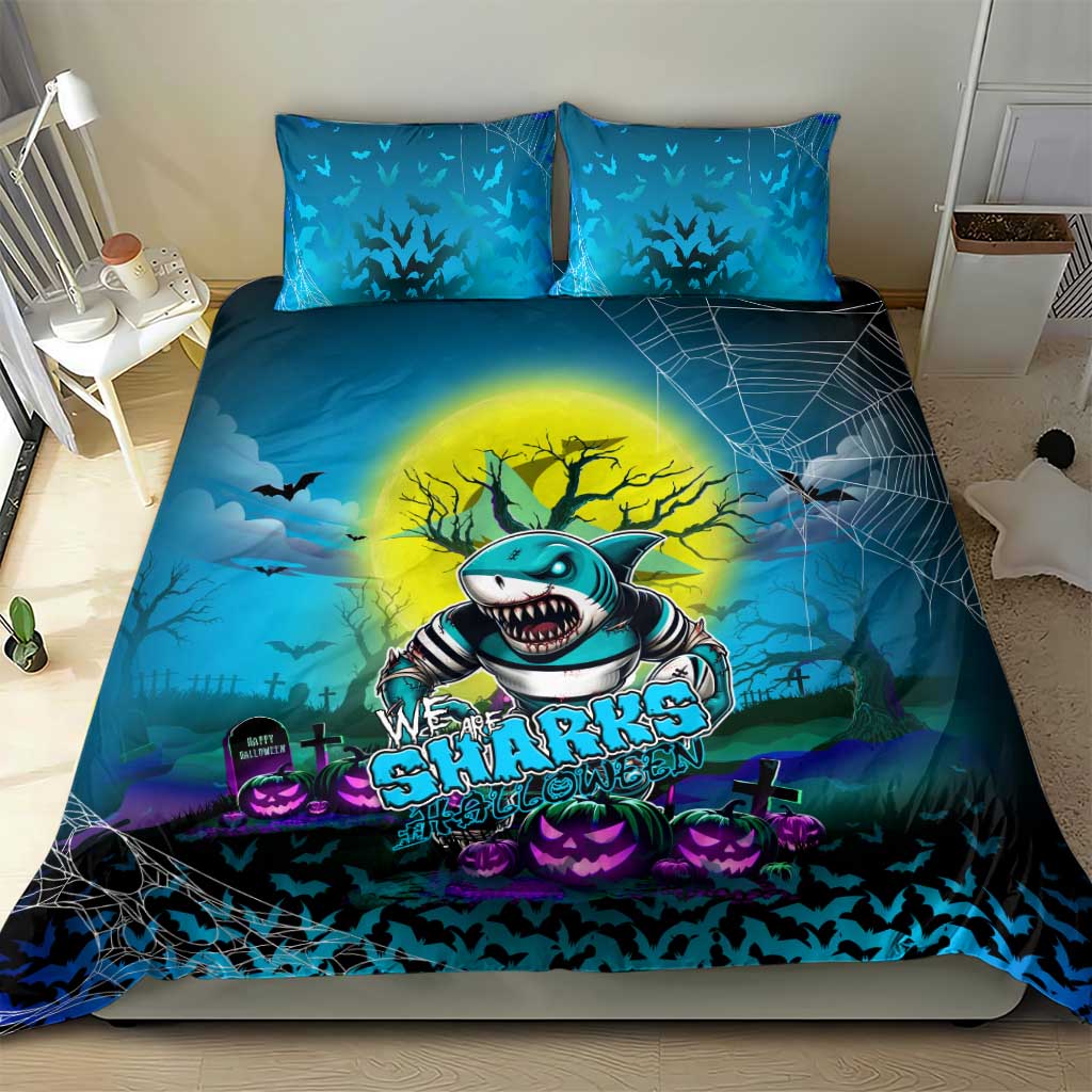 We Are Sharks Halloween Bedding Set Pumpkin Scary Spooky Season - Aussie Hoodie