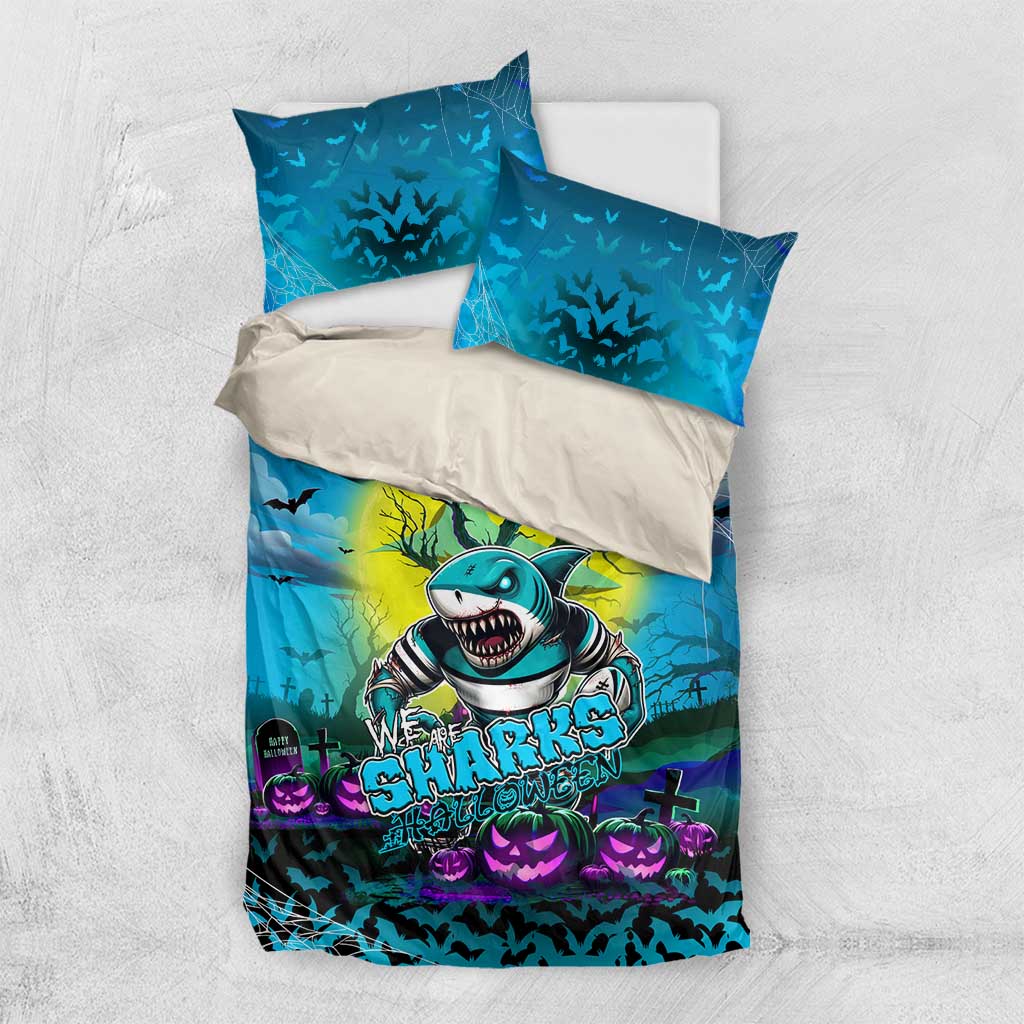 We Are Sharks Halloween Bedding Set Pumpkin Scary Spooky Season - Aussie Hoodie