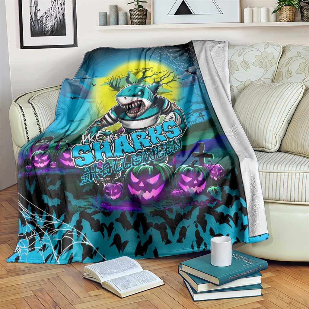 We Are Sharks Halloween Blanket Pumpkin Scary Spooky Season - Aussie Hoodie