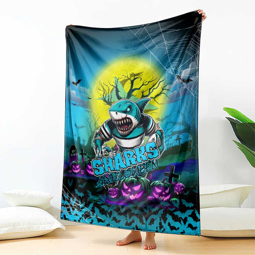We Are Sharks Halloween Blanket Pumpkin Scary Spooky Season - Aussie Hoodie