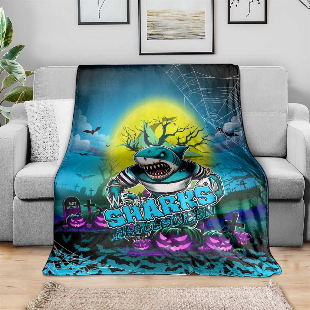 We Are Sharks Halloween Blanket Pumpkin Scary Spooky Season - Aussie Hoodie