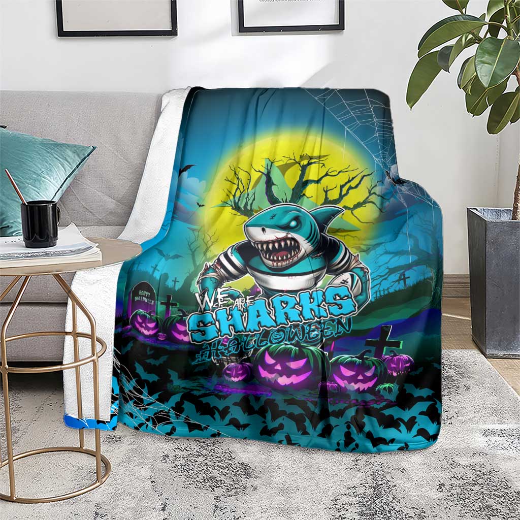 We Are Sharks Halloween Blanket Pumpkin Scary Spooky Season - Aussie Hoodie