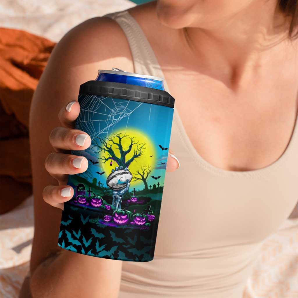 We Are Sharks Halloween 4 in 1 Can Cooler Tumbler Pumpkin Scary Spooky Season - Aussie Hoodie