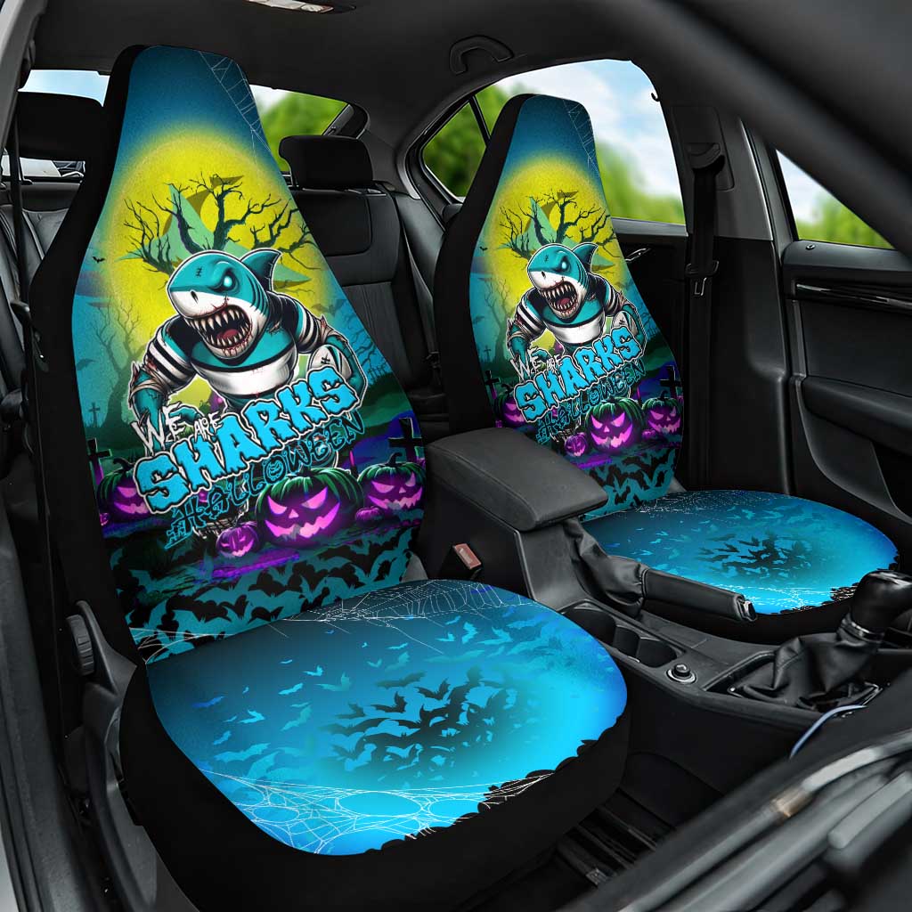 We Are Sharks Halloween Car Seat Cover Pumpkin Scary Spooky Season - Aussie Hoodie