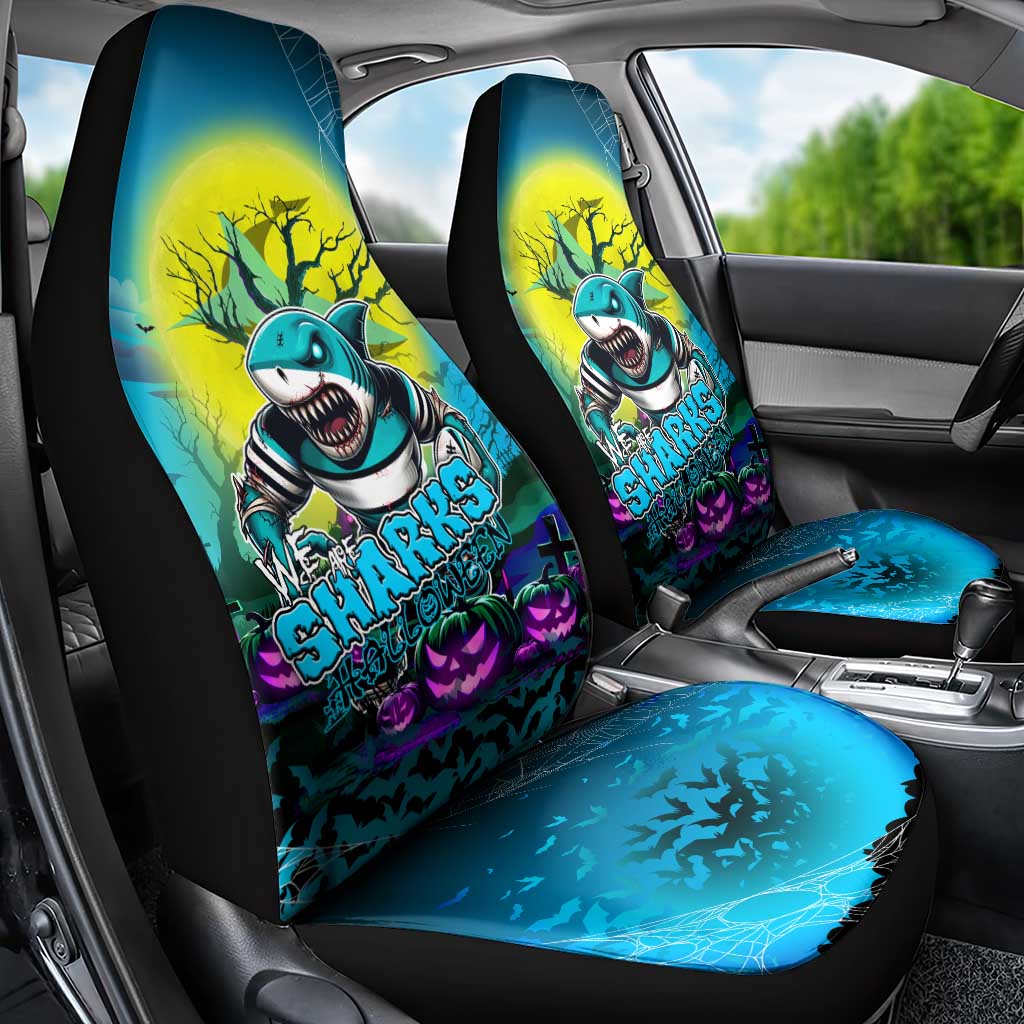 We Are Sharks Halloween Car Seat Cover Pumpkin Scary Spooky Season - Aussie Hoodie