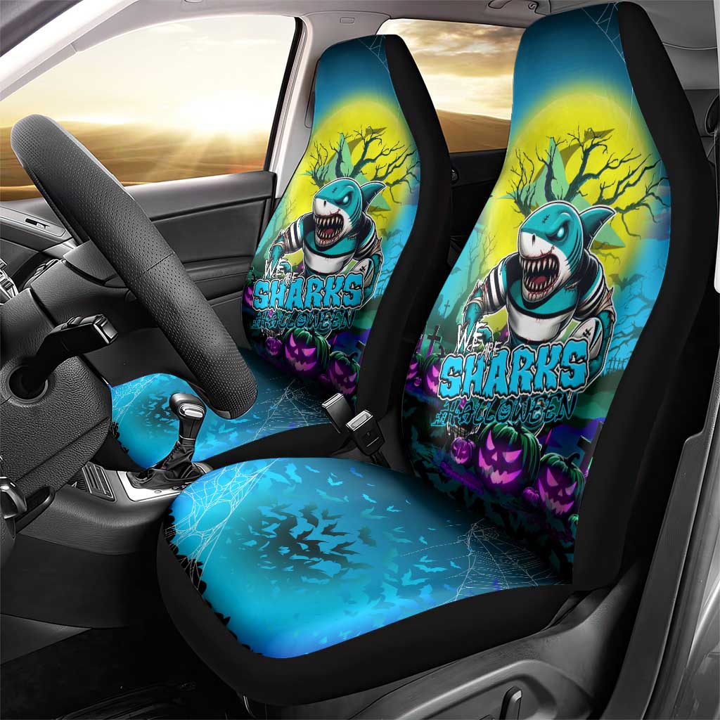 We Are Sharks Halloween Car Seat Cover Pumpkin Scary Spooky Season - Aussie Hoodie