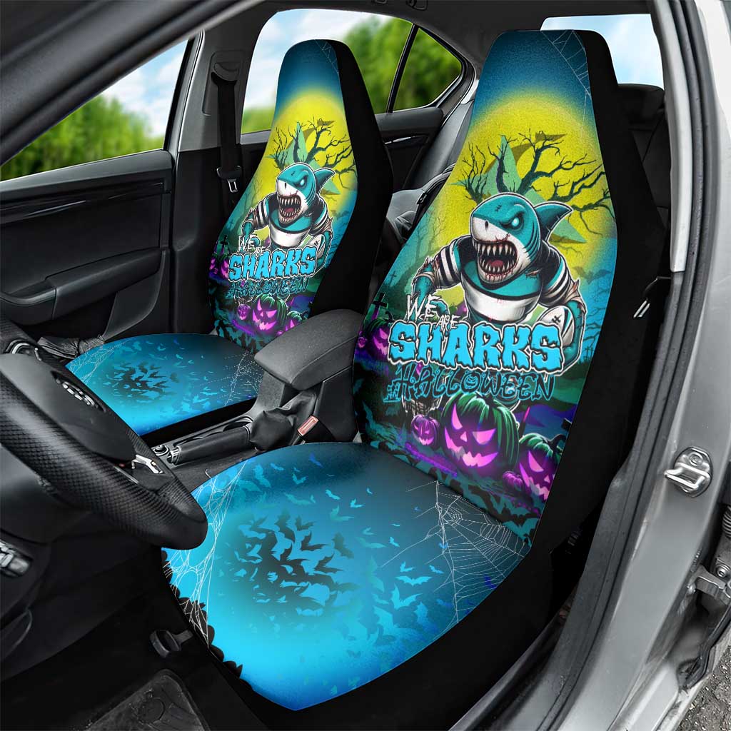 We Are Sharks Halloween Car Seat Cover Pumpkin Scary Spooky Season - Aussie Hoodie