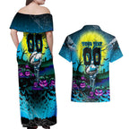 We Are Sharks Halloween Couples Matching Off Shoulder Maxi Dress and Hawaiian Shirt Pumpkin Scary Spooky Season - Aussie Hoodie