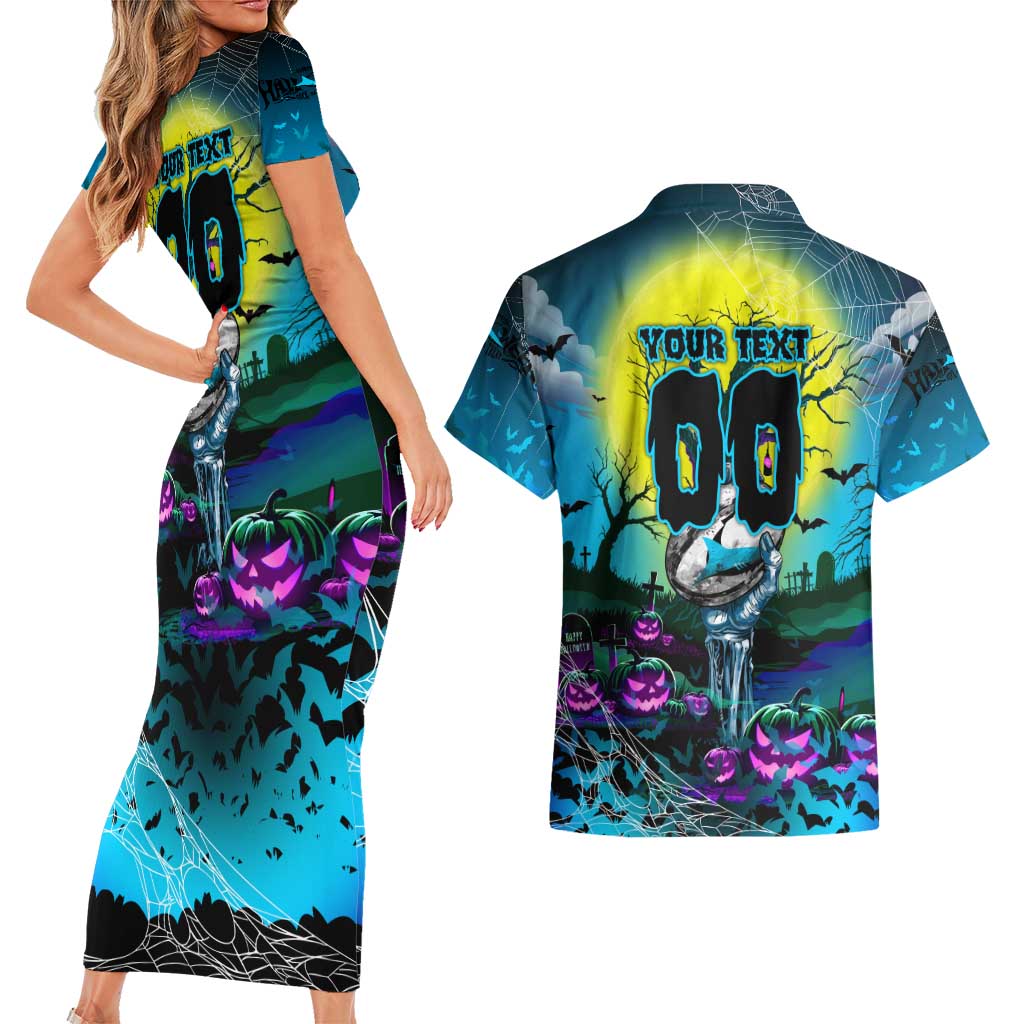 We Are Sharks Halloween Couples Matching Short Sleeve Bodycon Dress and Hawaiian Shirt Pumpkin Scary Spooky Season - Aussie Hoodie