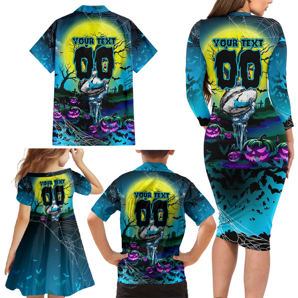 We Are Sharks Halloween Family Matching Long Sleeve Bodycon Dress and Hawaiian Shirt Pumpkin Scary Spooky Season - Aussie Hoodie
