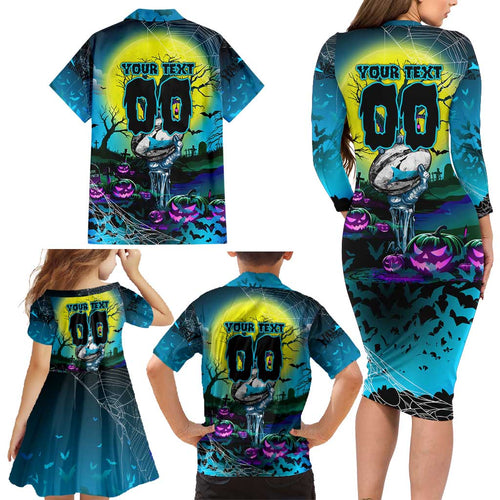 We Are Sharks Halloween Family Matching Long Sleeve Bodycon Dress and Hawaiian Shirt Pumpkin Scary Spooky Season - Aussie Hoodie
