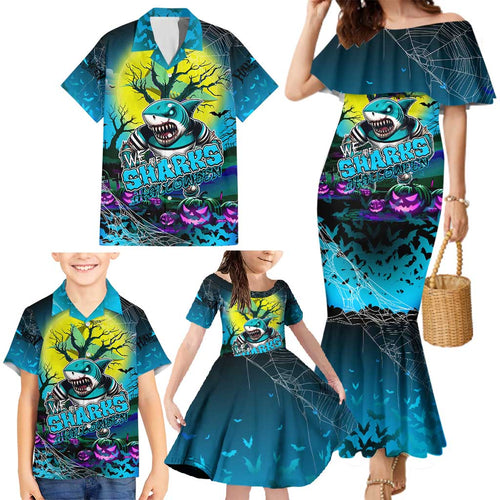 We Are Sharks Halloween Family Matching Mermaid Dress and Hawaiian Shirt Pumpkin Scary Spooky Season - Aussie Hoodie