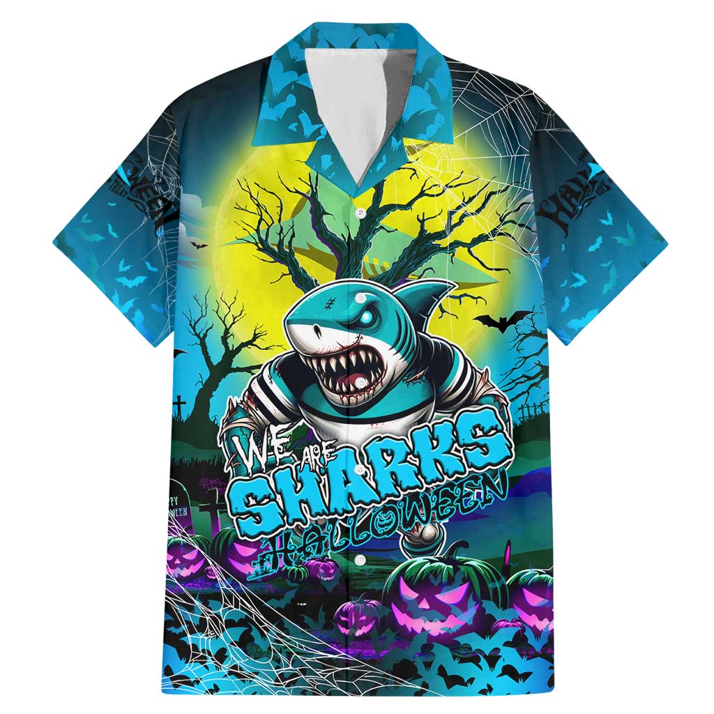 We Are Sharks Halloween Family Matching Mermaid Dress and Hawaiian Shirt Pumpkin Scary Spooky Season - Aussie Hoodie