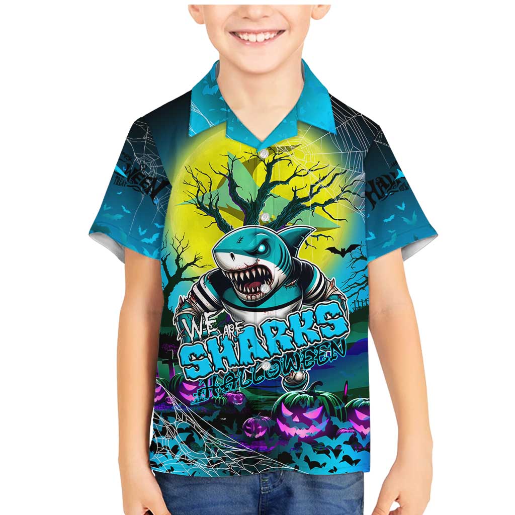 We Are Sharks Halloween Family Matching Mermaid Dress and Hawaiian Shirt Pumpkin Scary Spooky Season - Aussie Hoodie
