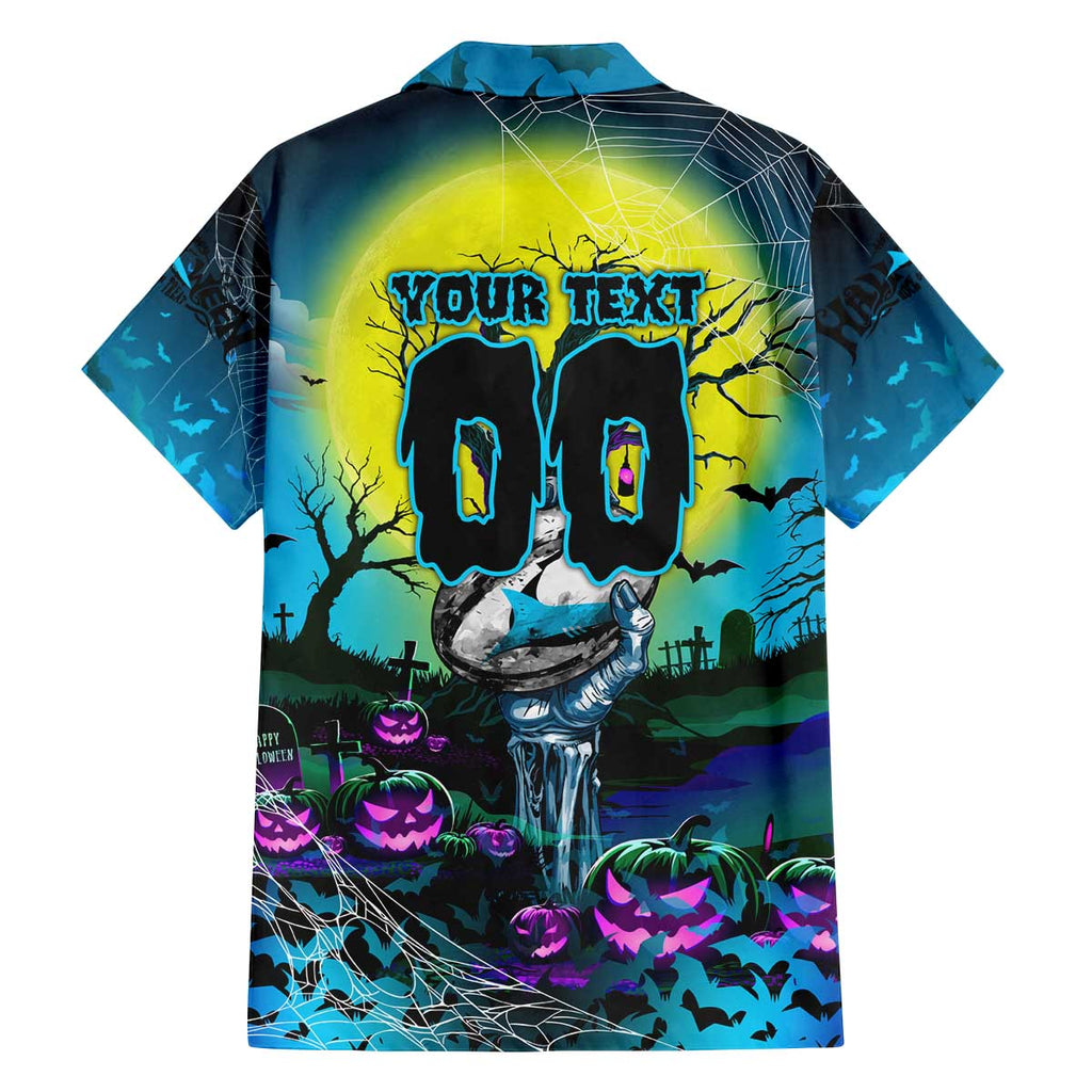 We Are Sharks Halloween Family Matching Off The Shoulder Long Sleeve Dress and Hawaiian Shirt Pumpkin Scary Spooky Season - Aussie Hoodie
