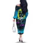 We Are Sharks Halloween Family Matching Off The Shoulder Long Sleeve Dress and Hawaiian Shirt Pumpkin Scary Spooky Season - Aussie Hoodie