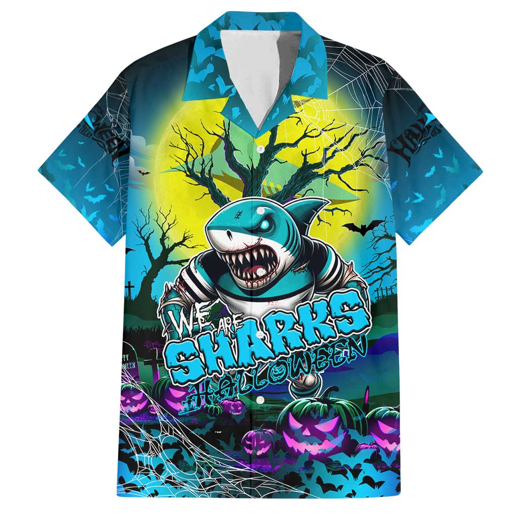 We Are Sharks Halloween Family Matching Off Shoulder Maxi Dress and Hawaiian Shirt Pumpkin Scary Spooky Season - Aussie Hoodie