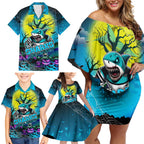We Are Sharks Halloween Family Matching Off Shoulder Short Dress and Hawaiian Shirt Pumpkin Scary Spooky Season - Aussie Hoodie