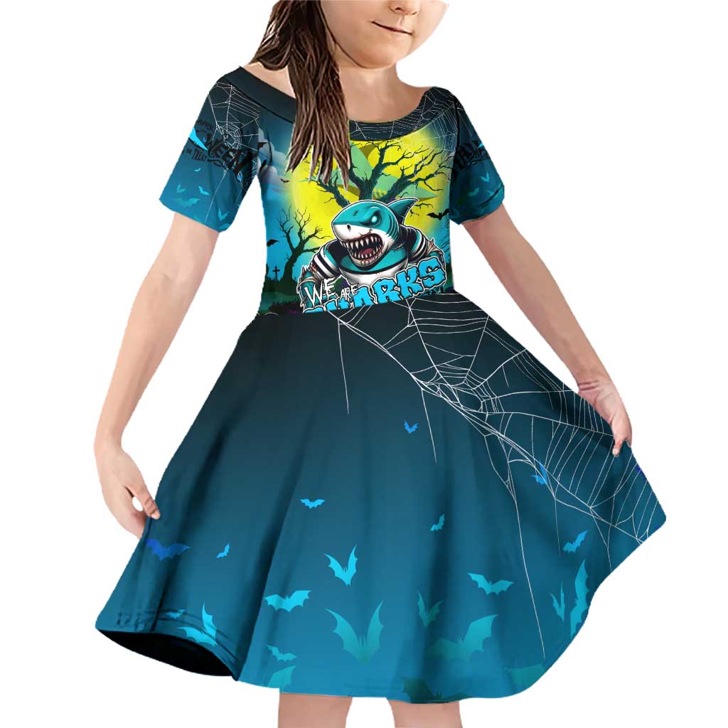 We Are Sharks Halloween Family Matching Off Shoulder Short Dress and Hawaiian Shirt Pumpkin Scary Spooky Season - Aussie Hoodie