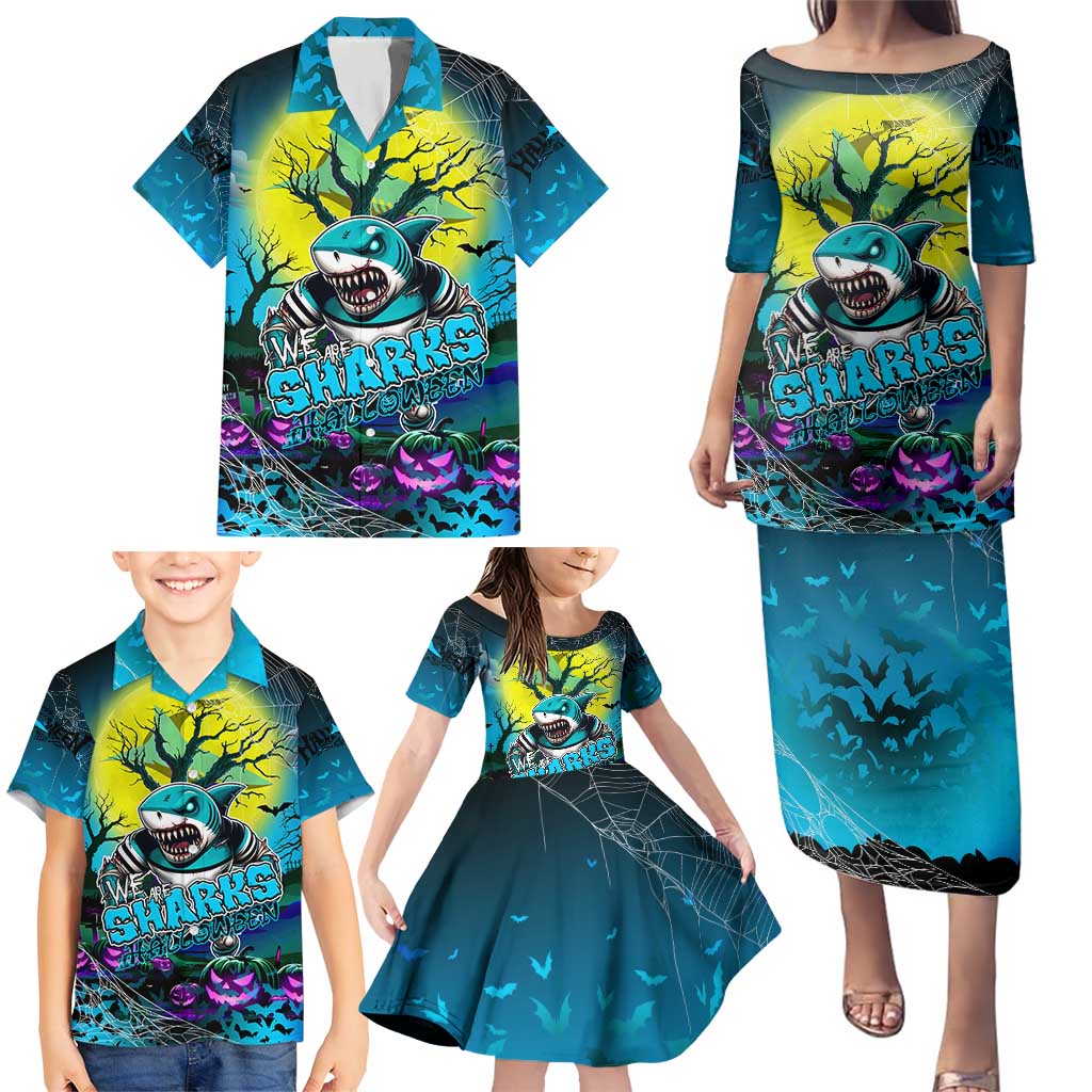 We Are Sharks Halloween Family Matching Puletasi and Hawaiian Shirt Pumpkin Scary Spooky Season - Aussie Hoodie