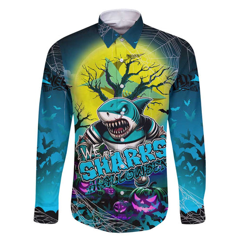 We Are Sharks Halloween Family Matching Puletasi and Hawaiian Shirt Pumpkin Scary Spooky Season - Aussie Hoodie