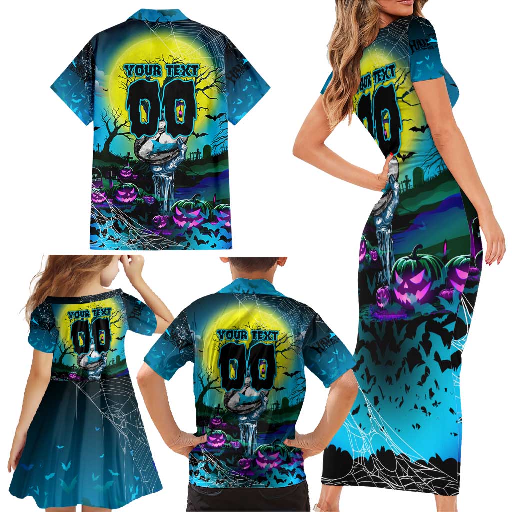 We Are Sharks Halloween Family Matching Short Sleeve Bodycon Dress and Hawaiian Shirt Pumpkin Scary Spooky Season - Aussie Hoodie