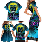 We Are Sharks Halloween Family Matching Short Sleeve Bodycon Dress and Hawaiian Shirt Pumpkin Scary Spooky Season - Aussie Hoodie