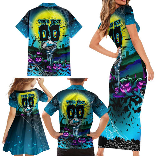We Are Sharks Halloween Family Matching Short Sleeve Bodycon Dress and Hawaiian Shirt Pumpkin Scary Spooky Season - Aussie Hoodie