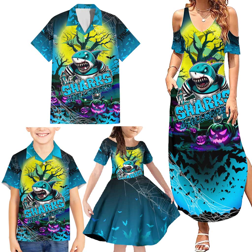 We Are Sharks Halloween Family Matching Summer Maxi Dress and Hawaiian Shirt Pumpkin Scary Spooky Season - Aussie Hoodie
