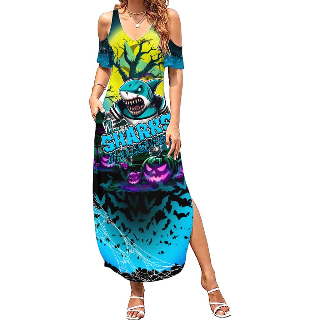 We Are Sharks Halloween Family Matching Summer Maxi Dress and Hawaiian Shirt Pumpkin Scary Spooky Season - Aussie Hoodie