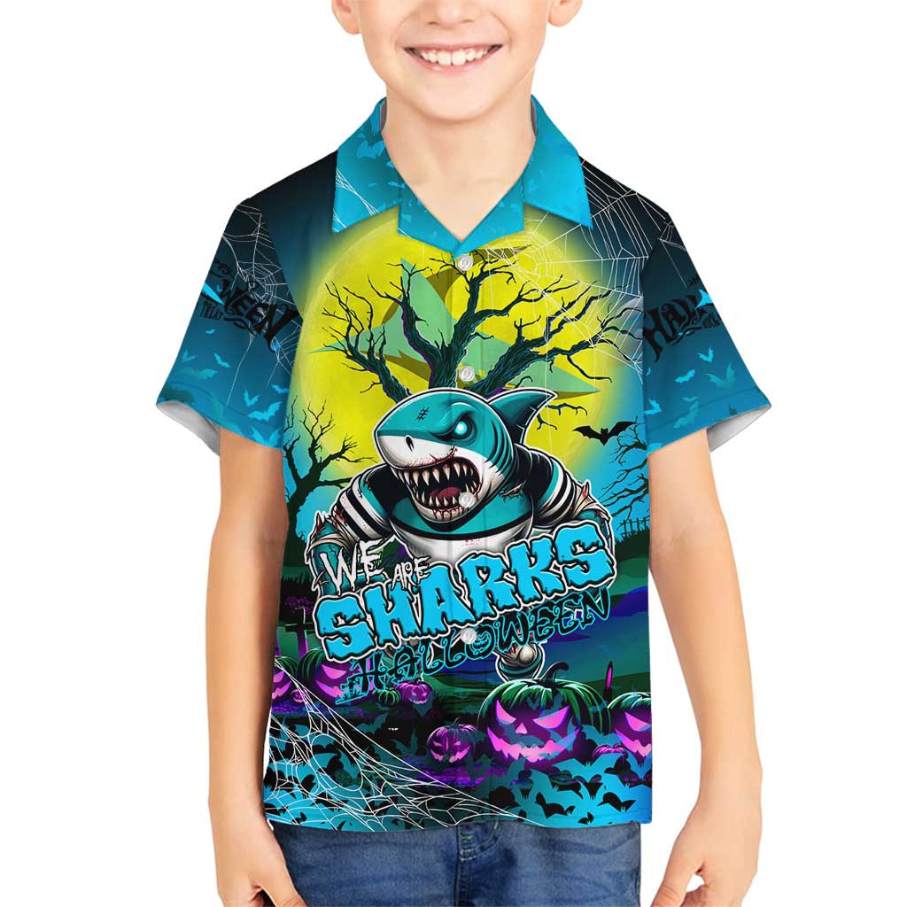 We Are Sharks Halloween Family Matching Summer Maxi Dress and Hawaiian Shirt Pumpkin Scary Spooky Season - Aussie Hoodie