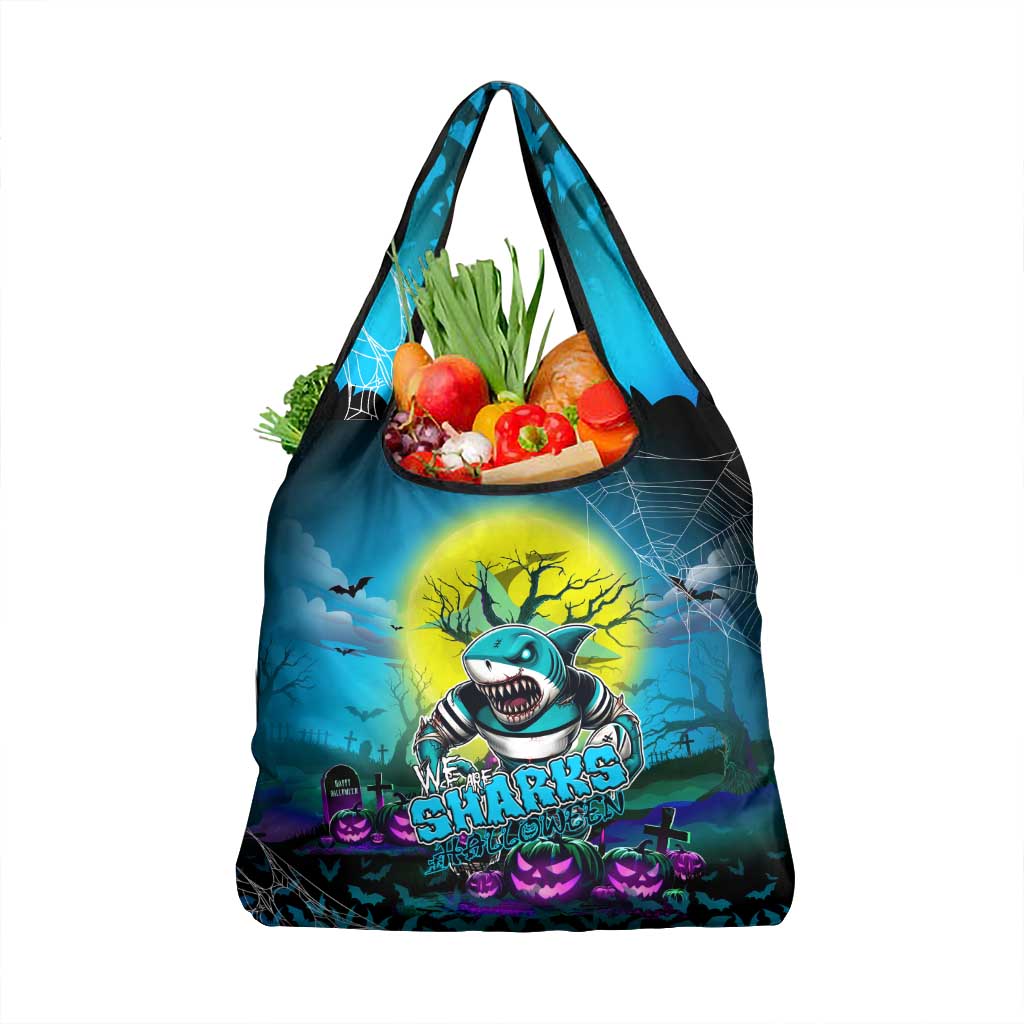 We Are Sharks Halloween Grocery Bag Pumpkin Scary Spooky Season - Aussie Hoodie