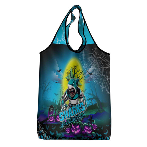 We Are Sharks Halloween Grocery Bag Pumpkin Scary Spooky Season - Aussie Hoodie