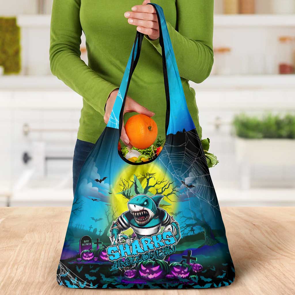 We Are Sharks Halloween Grocery Bag Pumpkin Scary Spooky Season - Aussie Hoodie