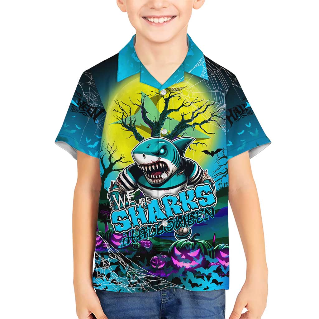 We Are Sharks Halloween Hawaiian Shirt Pumpkin Scary Spooky Season - Aussie Hoodie