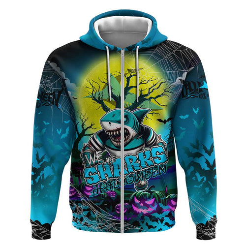 We Are Sharks Halloween Hoodie Pumpkin Scary Spooky Season - Aussie Hoodie
