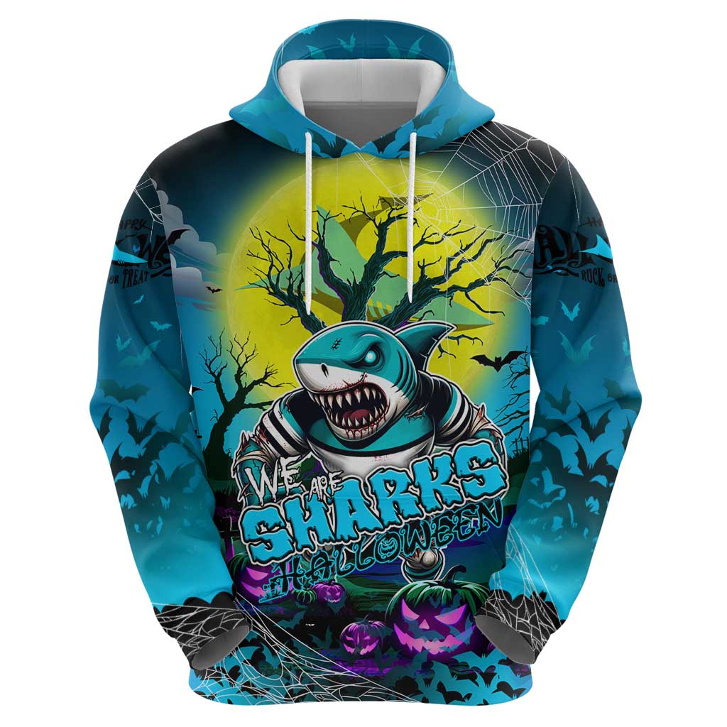 We Are Sharks Halloween Hoodie Pumpkin Scary Spooky Season - Aussie Hoodie