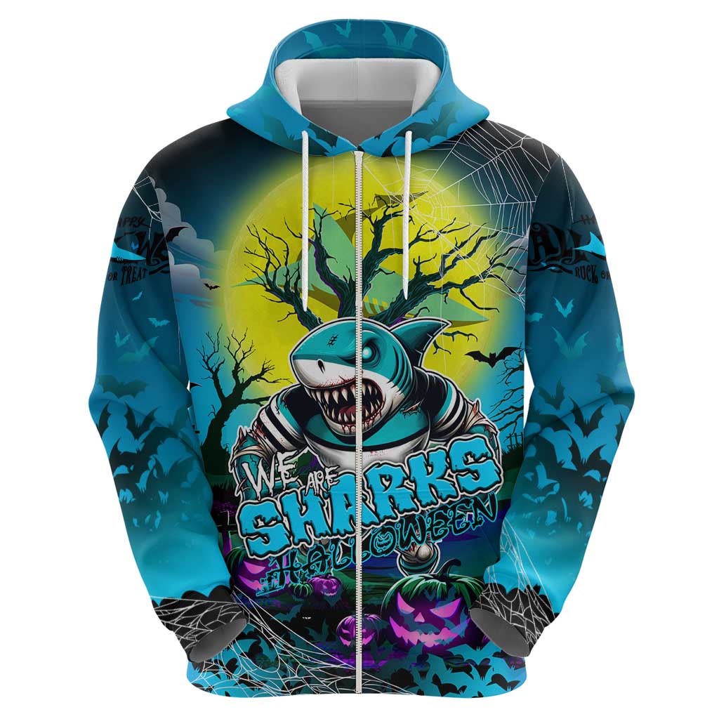 We Are Sharks Halloween Hoodie Pumpkin Scary Spooky Season - Aussie Hoodie