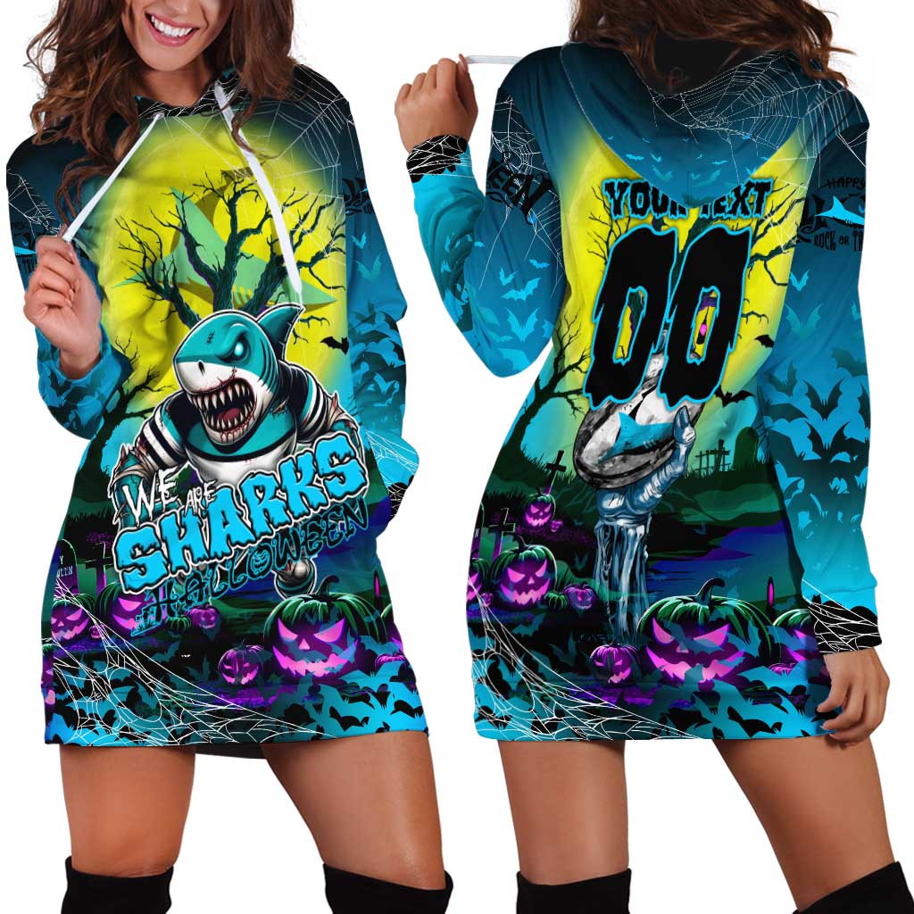 We Are Sharks Halloween Hoodie Dress Pumpkin Scary Spooky Season - Aussie Hoodie