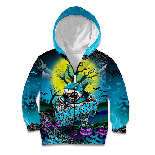 We Are Sharks Halloween Kid Hoodie Pumpkin Scary Spooky Season - Aussie Hoodie