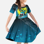We Are Sharks Halloween Kid Short Sleeve Dress Pumpkin Scary Spooky Season - Aussie Hoodie