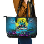 We Are Sharks Halloween Leather Tote Bag Pumpkin Scary Spooky Season - Aussie Hoodie