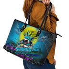 We Are Sharks Halloween Leather Tote Bag Pumpkin Scary Spooky Season - Aussie Hoodie