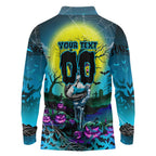 We Are Sharks Halloween Long Sleeve Polo Shirt Pumpkin Scary Spooky Season - Aussie Hoodie