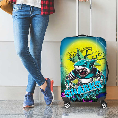 We Are Sharks Halloween Luggage Cover Pumpkin Scary Spooky Season - Aussie Hoodie