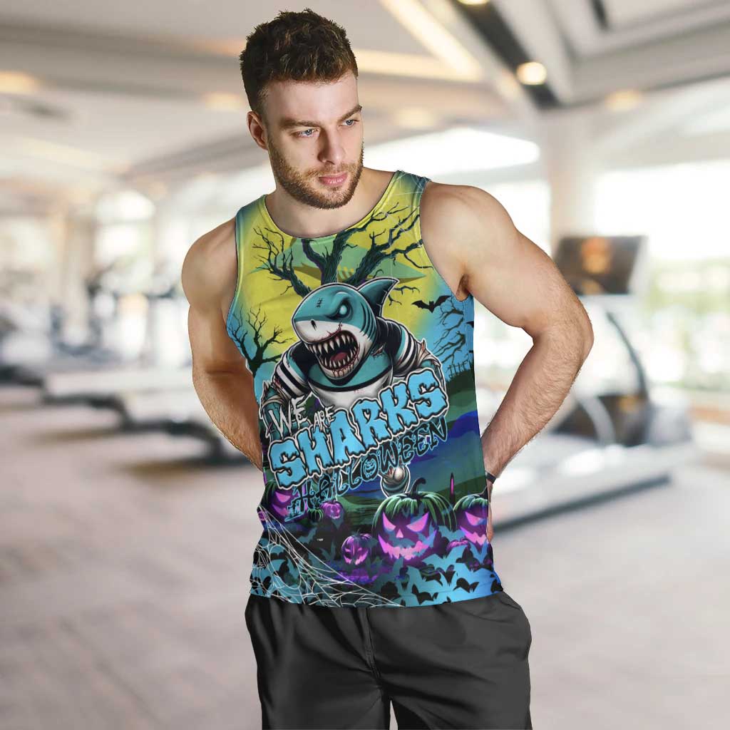 We Are Sharks Halloween Men Tank Top Pumpkin Scary Spooky Season - Aussie Hoodie